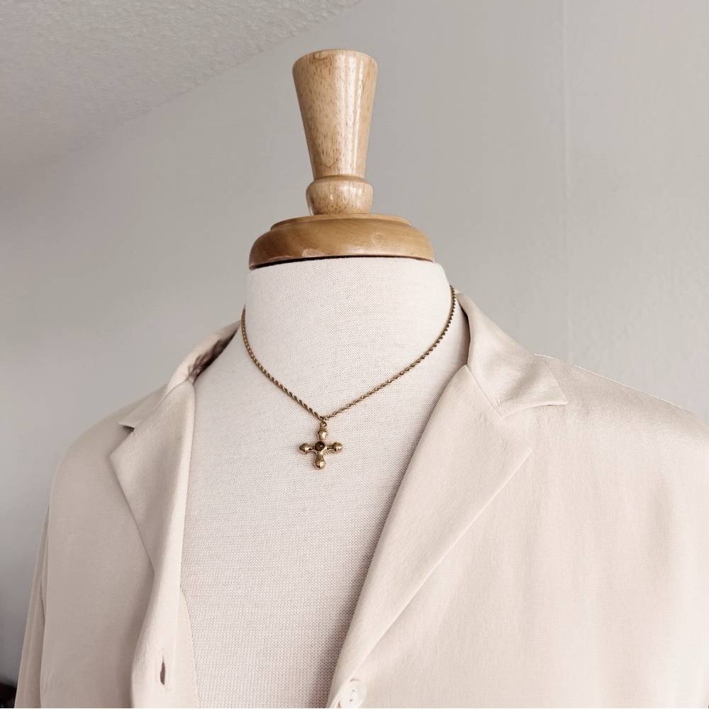 100% SILK BUTTON DOWN VINTAGE TOP #0352 - Picture 5 of 9